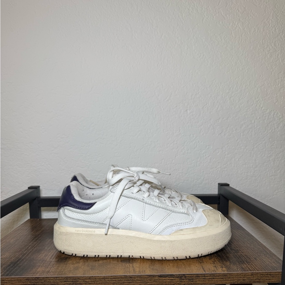 New Balance CT302 White and Dark Purple Casual Sneakers